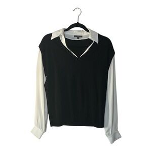 Adrianna Papell Black and White Blouse